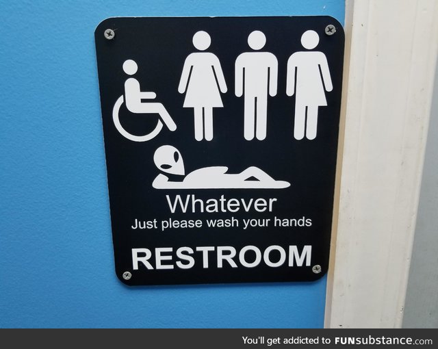 Bath room sign at a Shuckin Shack in NC