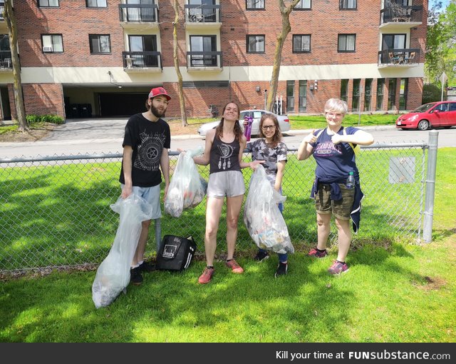 I took the pic. But my staff and I went and cleaned a public park in our city. A couple