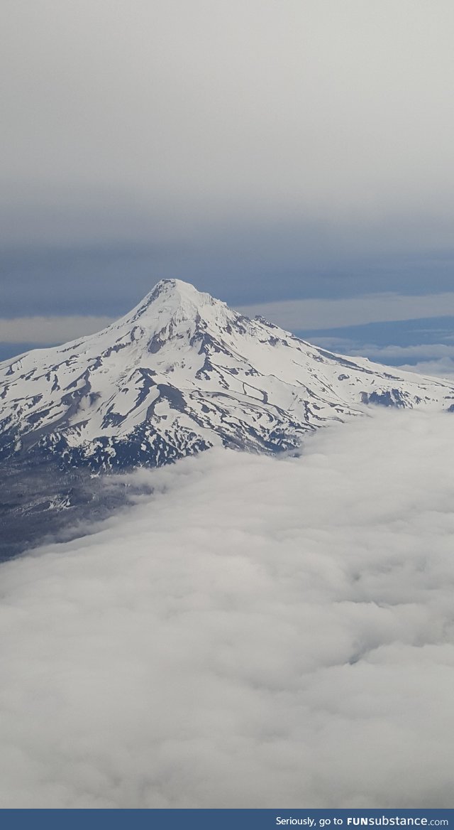 A mountaim from an airplane