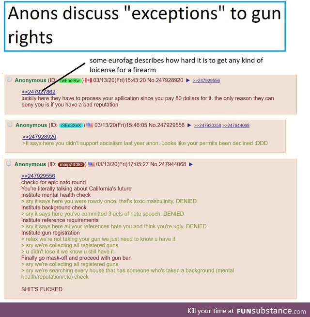 Anons discuss what happens when gummit "regulates" guns