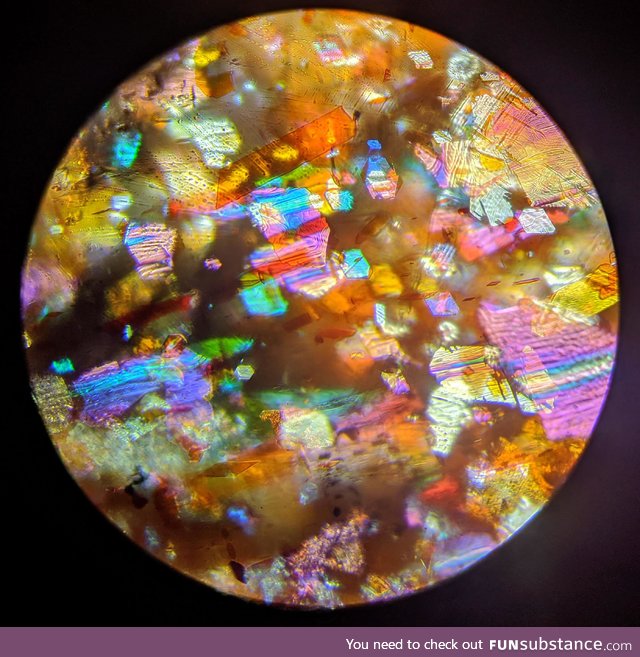 Sunstone under a microscope