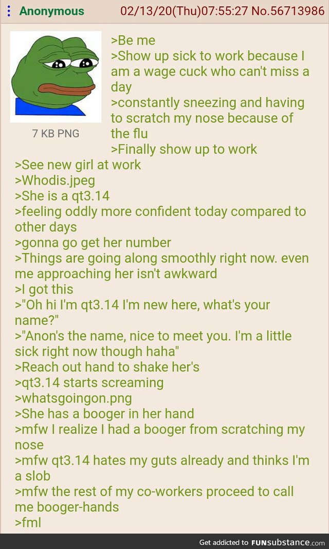 Anon has booger hands