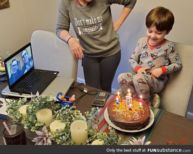 Birthday - quarantine style - grandma and grandpa on video chat