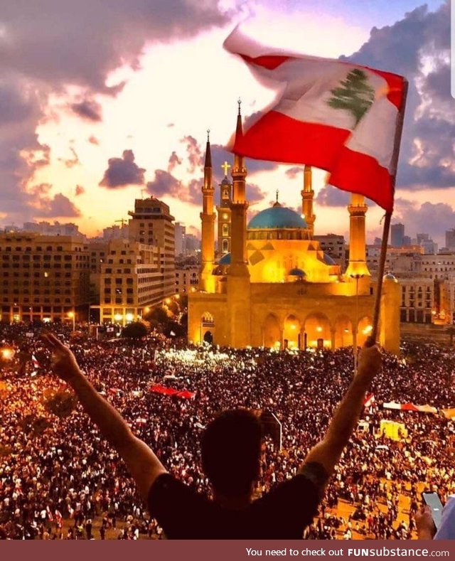 Day 6, over a million protesters gathered in major cities throughout Lebanon, still