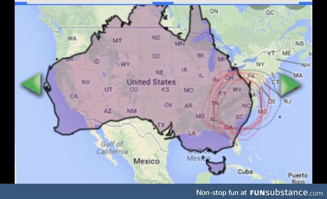 I just wanted to give everyone an idea of how large the area of fires in Australia