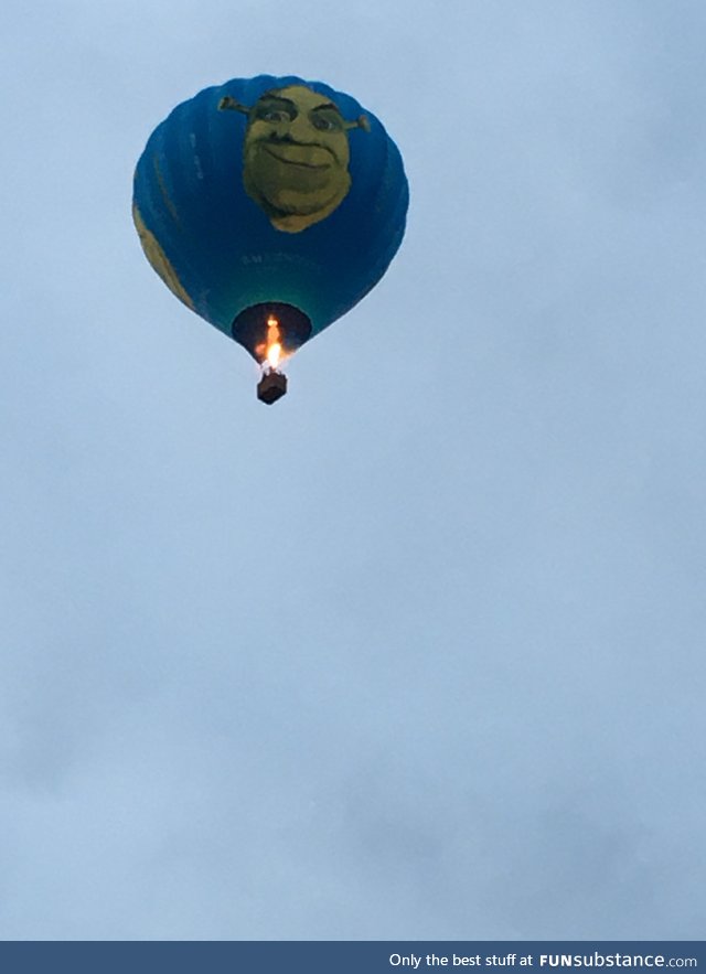 This hot air balloon quite often flys around our city