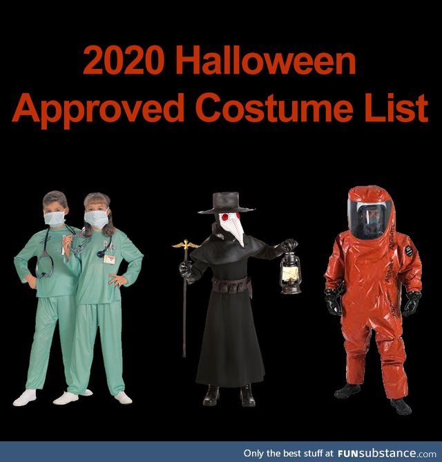 Approved Halloween Costume List for 2020