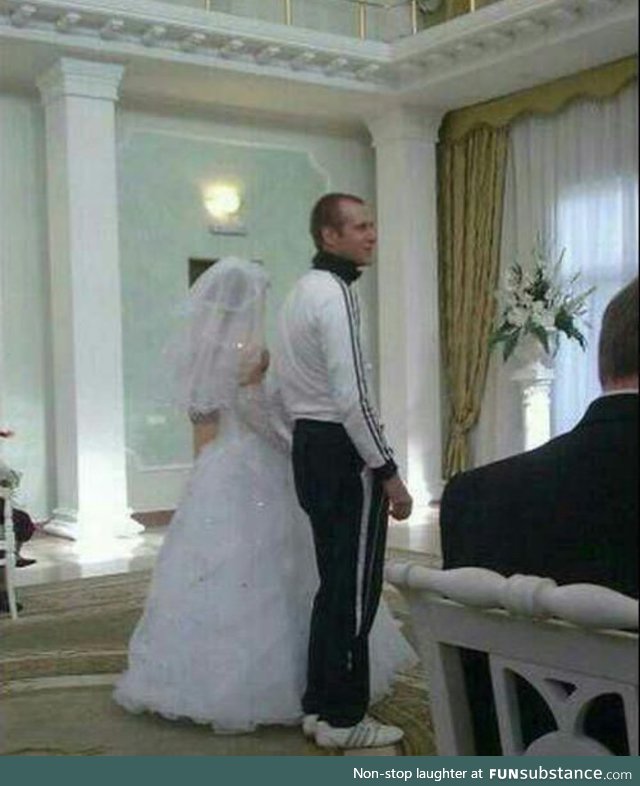 Wearing your tracksuit to your wedding, oh Russia