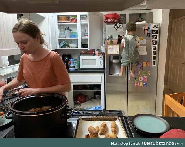 My wife is getting ready to cook us dinner