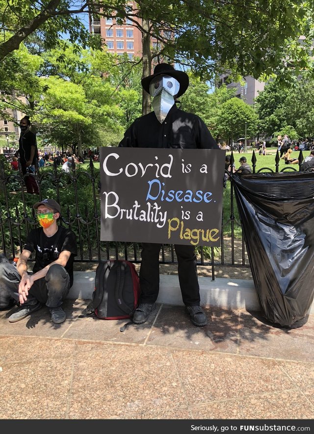 Man at a protest in Columbus