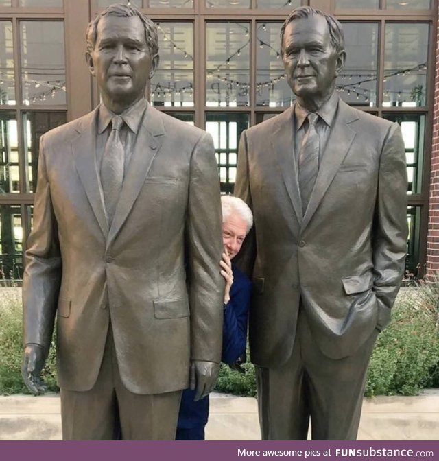 Clinton Hiding in the Bushes