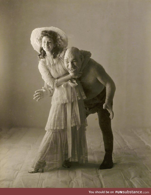 Russian wrestler Maurice Tillet (Shrek inspiration) & America's first supermodel Dorian