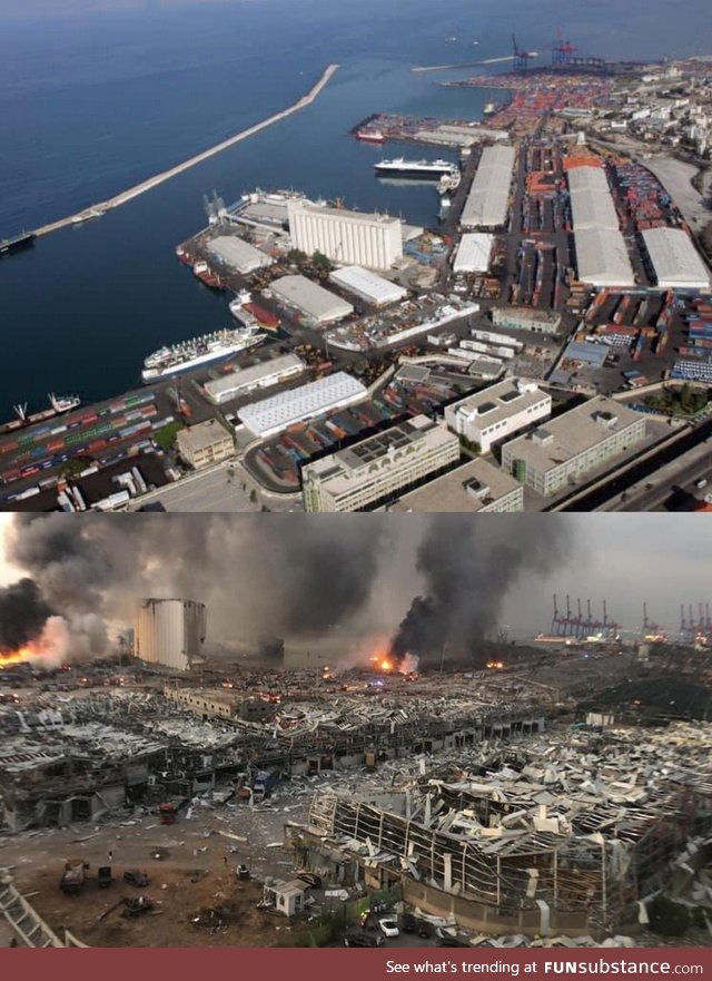 Beirut, before & after the blast