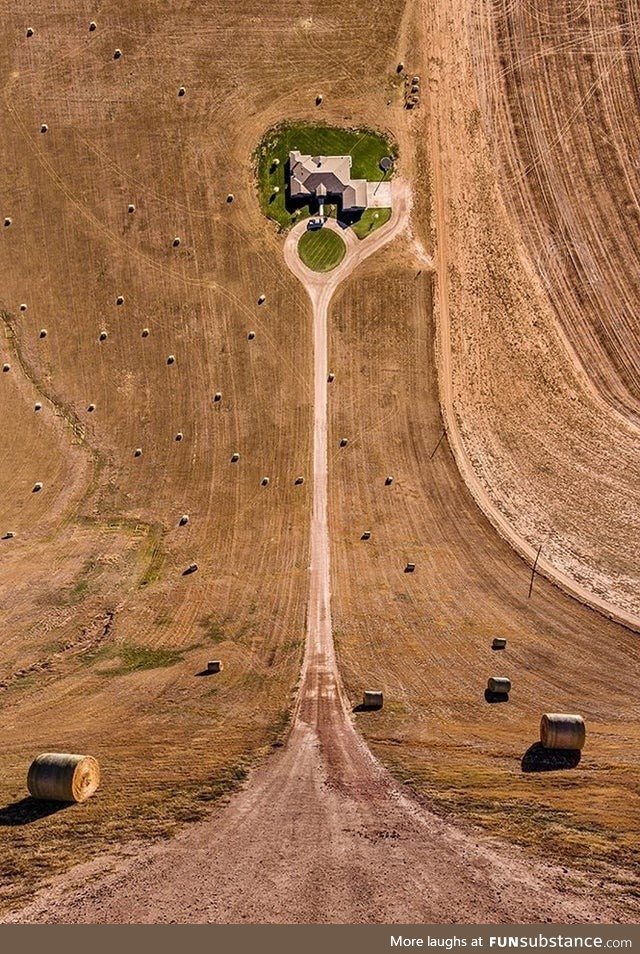 Warped landscape view made using a drone + Photoshop