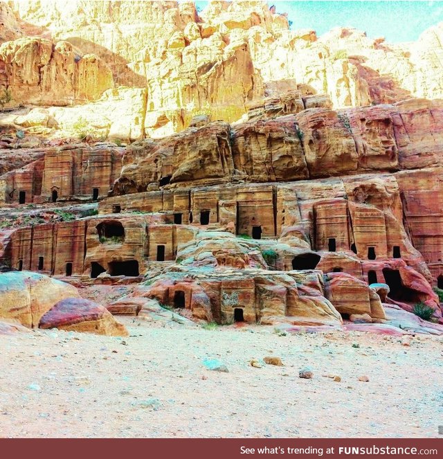 Homes built in 400 BC by the Nabatean people. Petra, Jordan