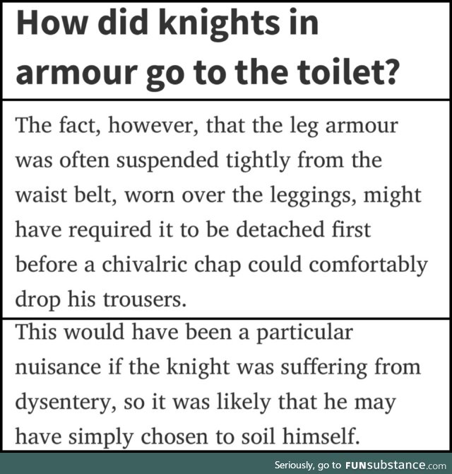 Knight in... not so shining armour...