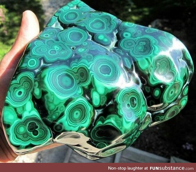 Polished malachite