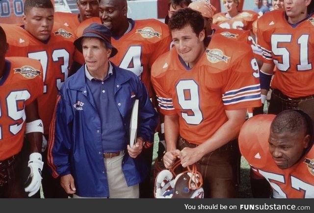 On this date in 1998, Bobby Boucher showed up at halftime and the Mud Dogs won the