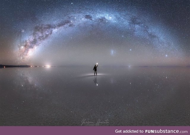 This image “Night Sky Reflections from the World's Largest Mirror” is NASA’s Photo