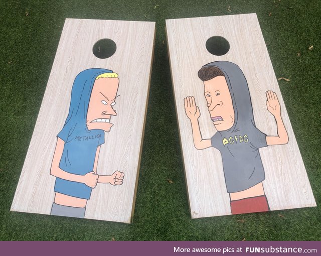 I made a Cornholio cornhole game