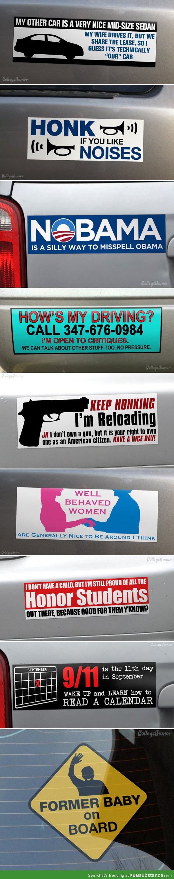 Pleasant bumper stickers