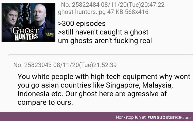 Anon doesn't believe in paranormal