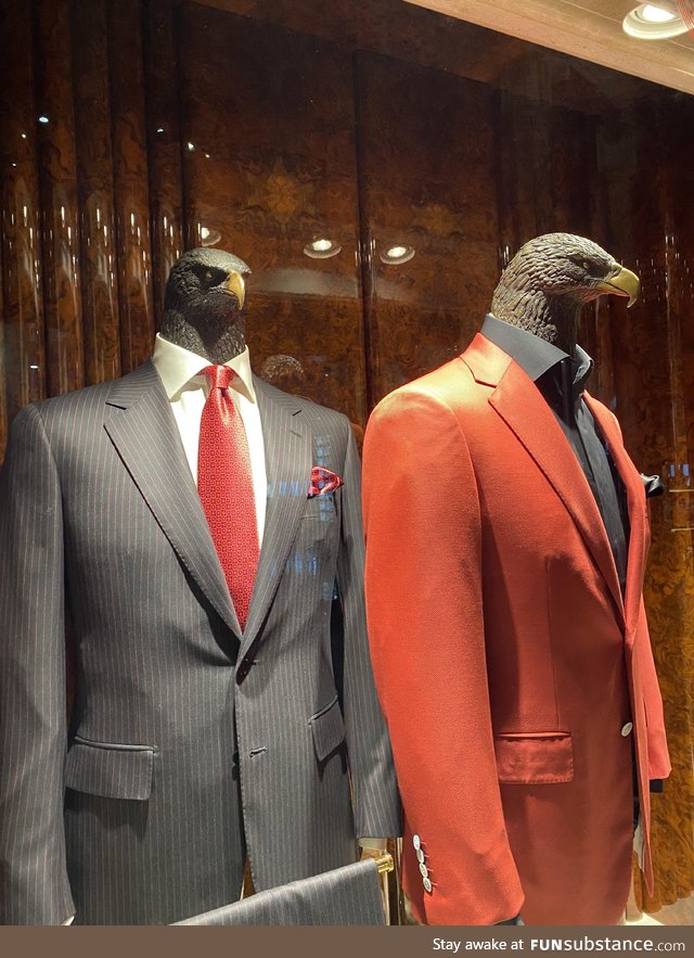 This stores emblem/mascot is an eagle, and so are the mannequins