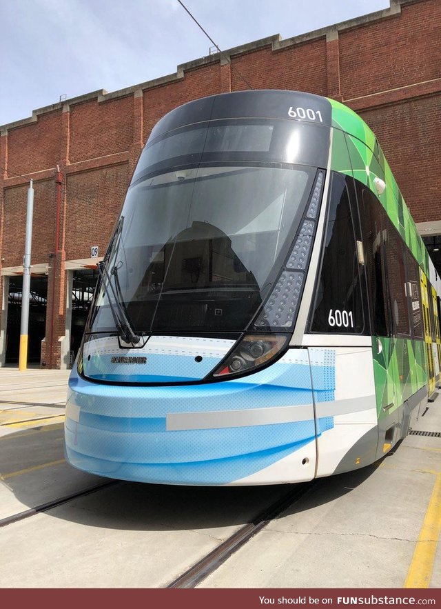 Trams in Melbourne Australia have added masks to their aesthetic