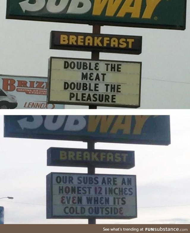 Subway’s sign guy wasn’t paid enough