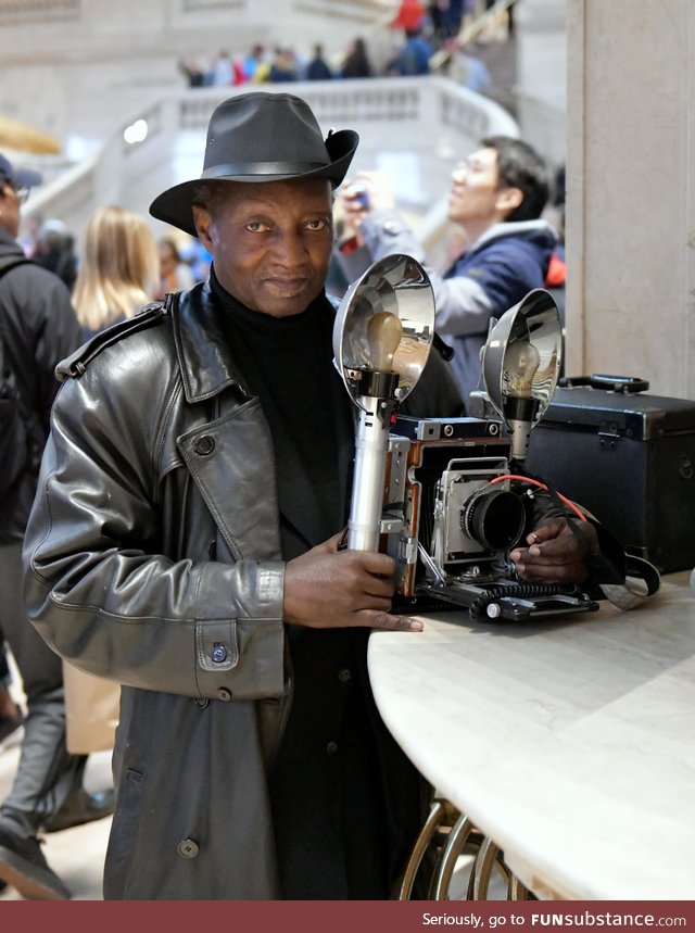 This guy paused setting up his gear so I could snap his portrait in Grand Central, NYC