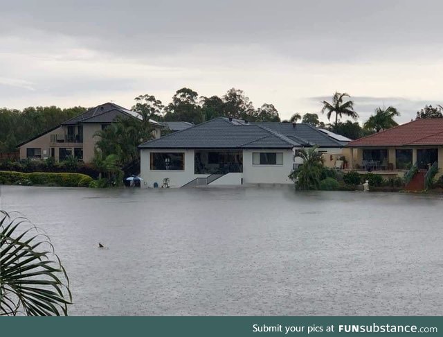 Australia. Burning one minute. Flooding the next (Yep that’s shark swimming down the