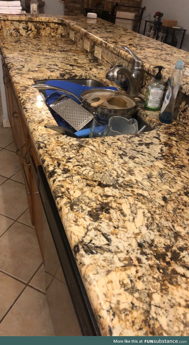 I asked my husband to make sure the kitchen counter was clean