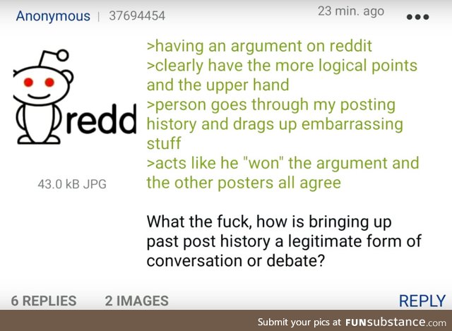 Anon has a  argument