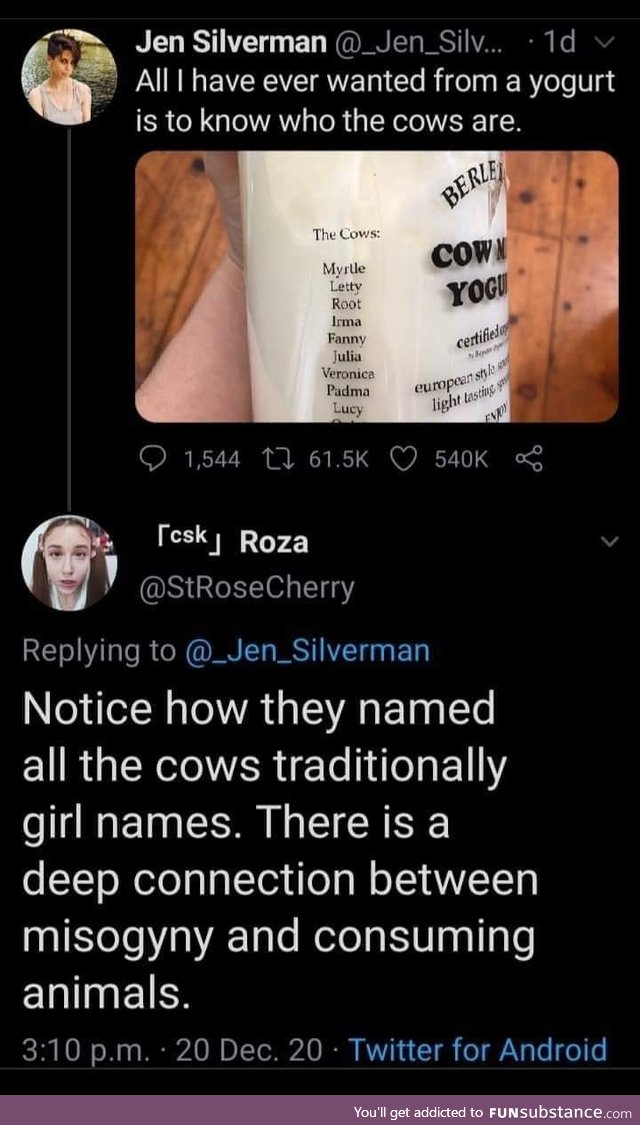 Somebody get Ms. Roza some bull yogourt