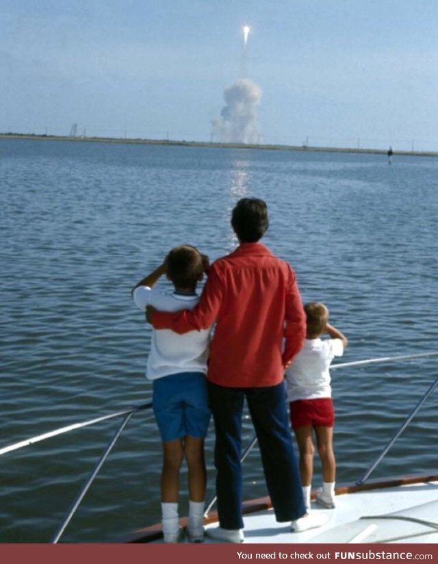 Neil Armstrong’s family watching his launch to the moon-1969