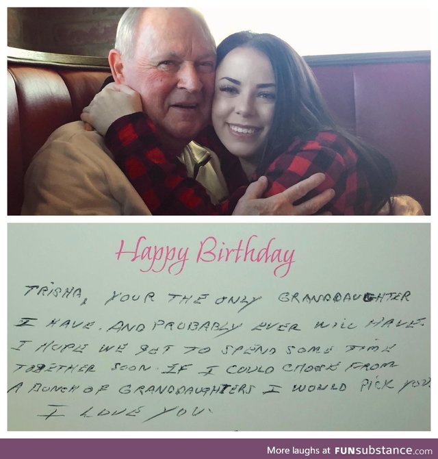 I just want to say that I love my grandpa. He is the coolest and sweetest person I have