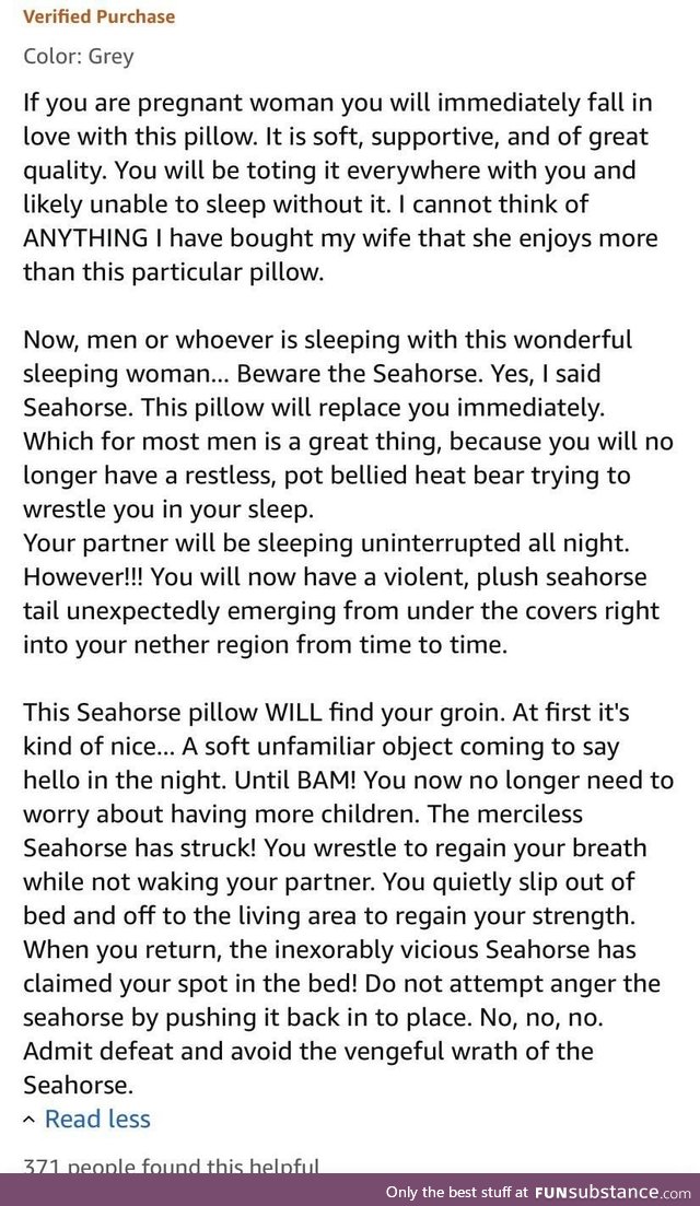 An Amazon review for a pregnancy pillow