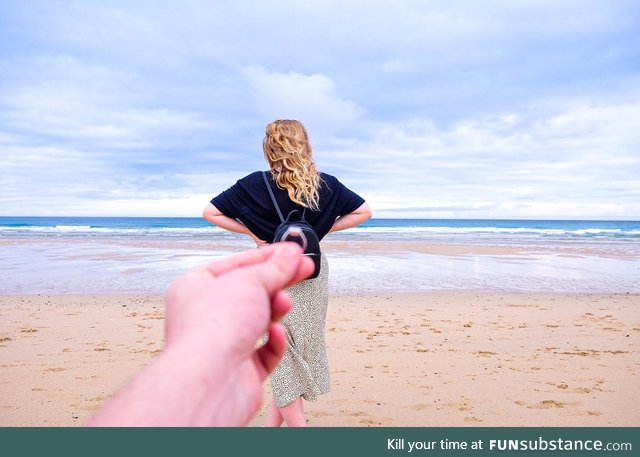 The moment before I proposed to my girlfriend on her favourite beach in her favourite