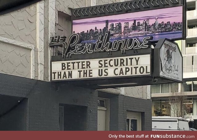 Strip club in Vancouver sign following the Storming of the US Capital