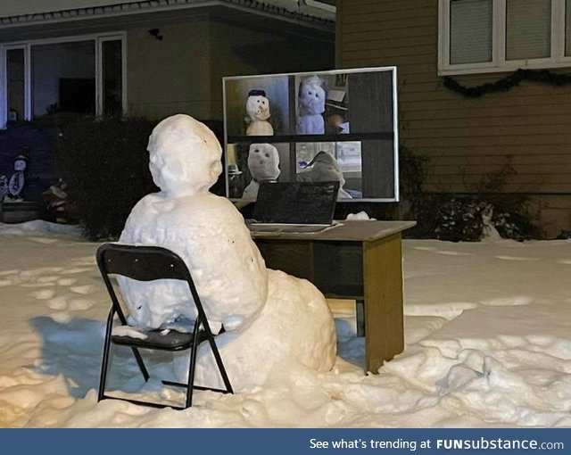 Frosty chatting with the fam