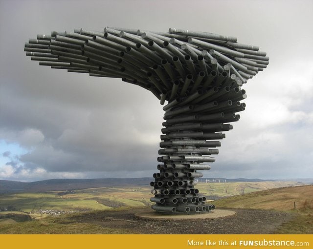 This 'tree' sculpture produces music with wind