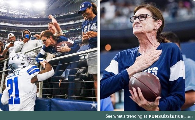 The proud look on Ezekiel Elliot’s grandmother’s face when he gave her his touchdown