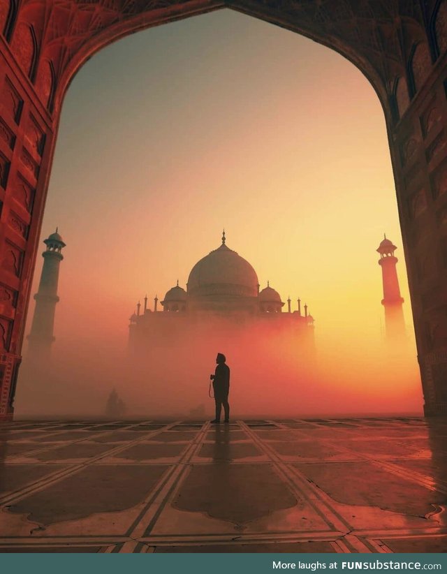 Taj Mahal in the fog