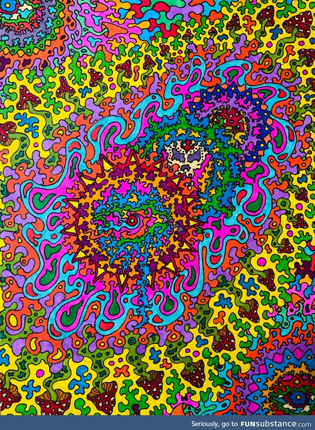 Spore / Marker on Bristol / 9x12” / 2020 ... The arrival of alien intelligence