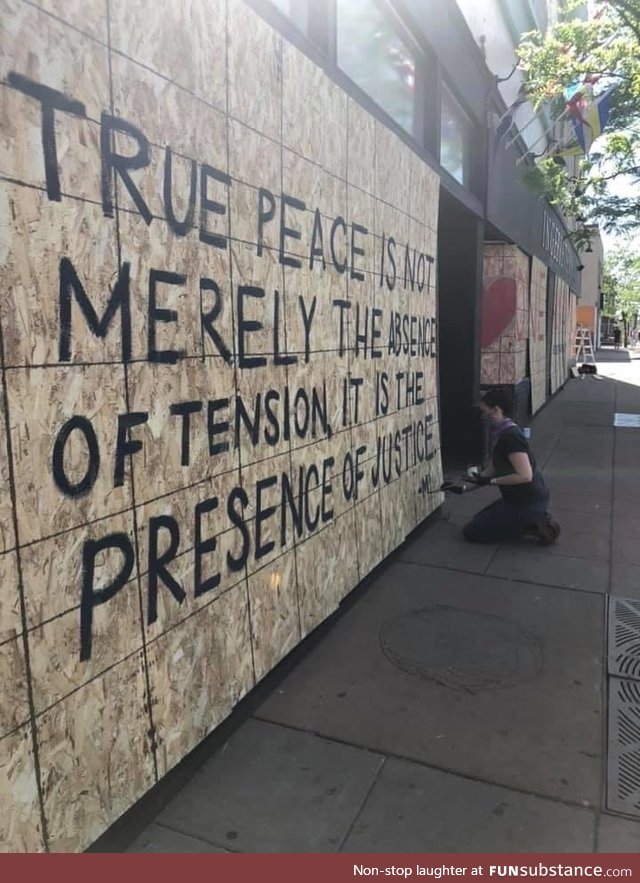 Written on the front of a family owned Minneapolis business by the current owner’s