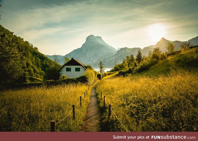 Sunrise in Austria, taken on a hike near the lake "Traunsee"