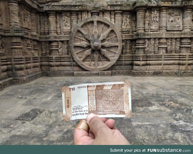 Found the wheel from the image on the 10 rupee note!