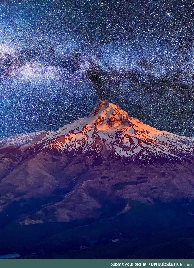 My first attempt at a photoshopped nature picture. The mountain picture is mine but the