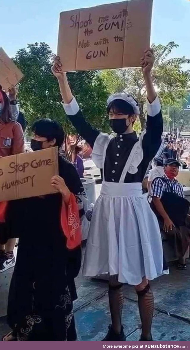 A protestor in Myanmar protesting military coup in the country