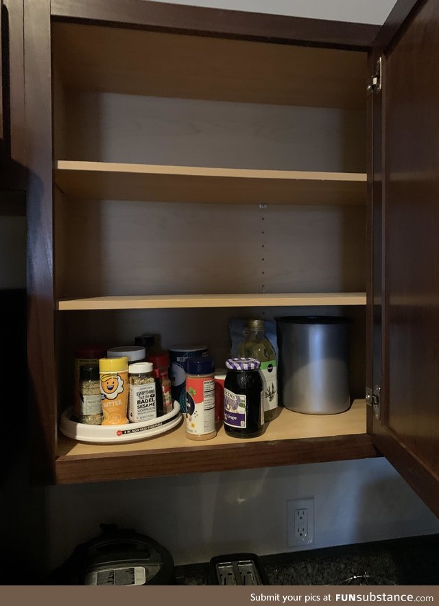 This cabinet in my 5 foot tall girlfriends apartment